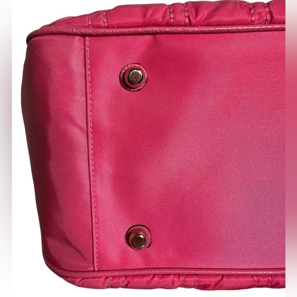 COACH RUCHED NYLON COURT Pink Tote Bag Diaper Bag Travel Bag Overnight Bag New - Picture 6 of 14